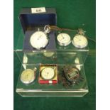 Assortment of pocket watches, some appear to be working, including Ingersoll, x 4 and 2 stop watches