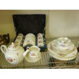 Royal Worcester pattern Roamoke a boxed 6 place coffee set with saucers, tea pot, cream jug and