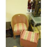 Lloyd Loom a pink chair and similar linen basket,