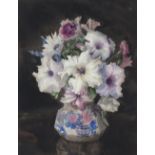 * Anna AIRY (1882-1964) Watercolour Freshly picked flowers in a Masons Ironstone Jug Signed 12.5”