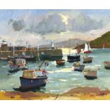 Eric WARD (b.1945) ‘St Ives Harbour’ Inscribed on label Signed 9.5” x 11.5” (24.1cm x 29.2cm)