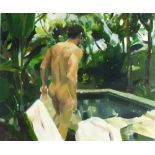 Nebojsa ZDRAVKOVIC (b.1959) (Serbian School) Oil on canvas ‘The Bather’ Signed Unframed 19.75” x