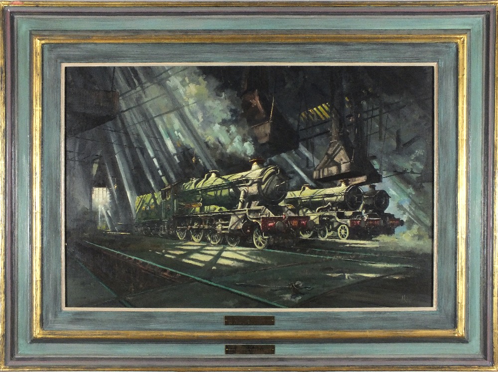Alan KING (aka Akin of Malvern) Oil on board ‘County on Shed’ – Great Western Railway – 3 - Image 2 of 2