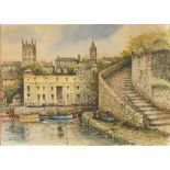 * W* WILLS Watercolour Abbey Slip Penzance Signed and dated 1978 12.5” x 17” (31.7cm x 43.2cm)