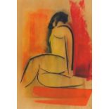 * Mary STORK (1938-2007) Pastel ‘Relentless’ Inscribed, signed and dated 18.7.02 to verso Signed and