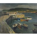 * Donald McINTYRE(1923-2009) Oil on board ‘Stormy Sky – Cemaes Bay’ – Anglesey Inscribed on label