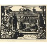 * Harry Epworth ALLEN (1894-1958) Black and white Linocut on paper ‘Edward Carpenter’s Cottage,