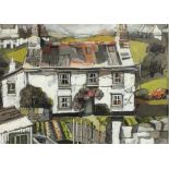 * Sonia ROBINSON (b.1927) Mixed media & gouache on paper ‘Cornish Cottage in Summer’ Inscribed on