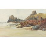 William CASLEY (1852-1918) Watercolour Incoming Tide Kynance Cove The Lizard Cornwall Signed 15” x