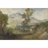 Henry Martin POPE (1843-1908) Watercolour A Rural Idyll – a Welsh farmstead Signed 10.25” x 14.