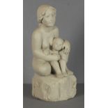 Theresa GILDER (b.1935) An original stoneware sculpture ‘Mother & Child’ Signed 16” high (40.6cm)