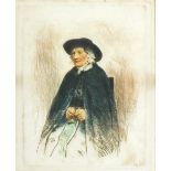 Mortimer Luddington MENPES (1855-1938) Coloured etching Portrait of a fisher wife Signed in pencil