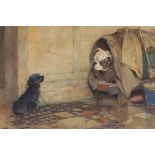 Cecil ALDIN (1870-1935) Watercolour Who’s sleeping in my bed? Signed 17.5” x 26” (44.4cm x 66cm)