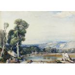 *Samuel John Lamorna BIRCH (1869-1955) Watercolour ‘The Heart of Wales’ – artists & fisherman on the