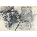 *Robert O. LENKIEWICZ (1941-2002) Pencil drawing ‘Part of Diogenes’ Bed’ Fully inscribed in pencil