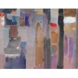 Keyna R. EMERSON Watercolour & acrylic ‘Terrace Faugeres’ Inscribed to verso Signed 16.75” x 21.