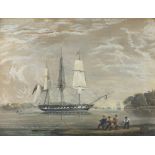 After Nicholas M. CONDY (1816-1851) Engraved E. DUNCAN Engraving with aquatint Three masted Man-o-