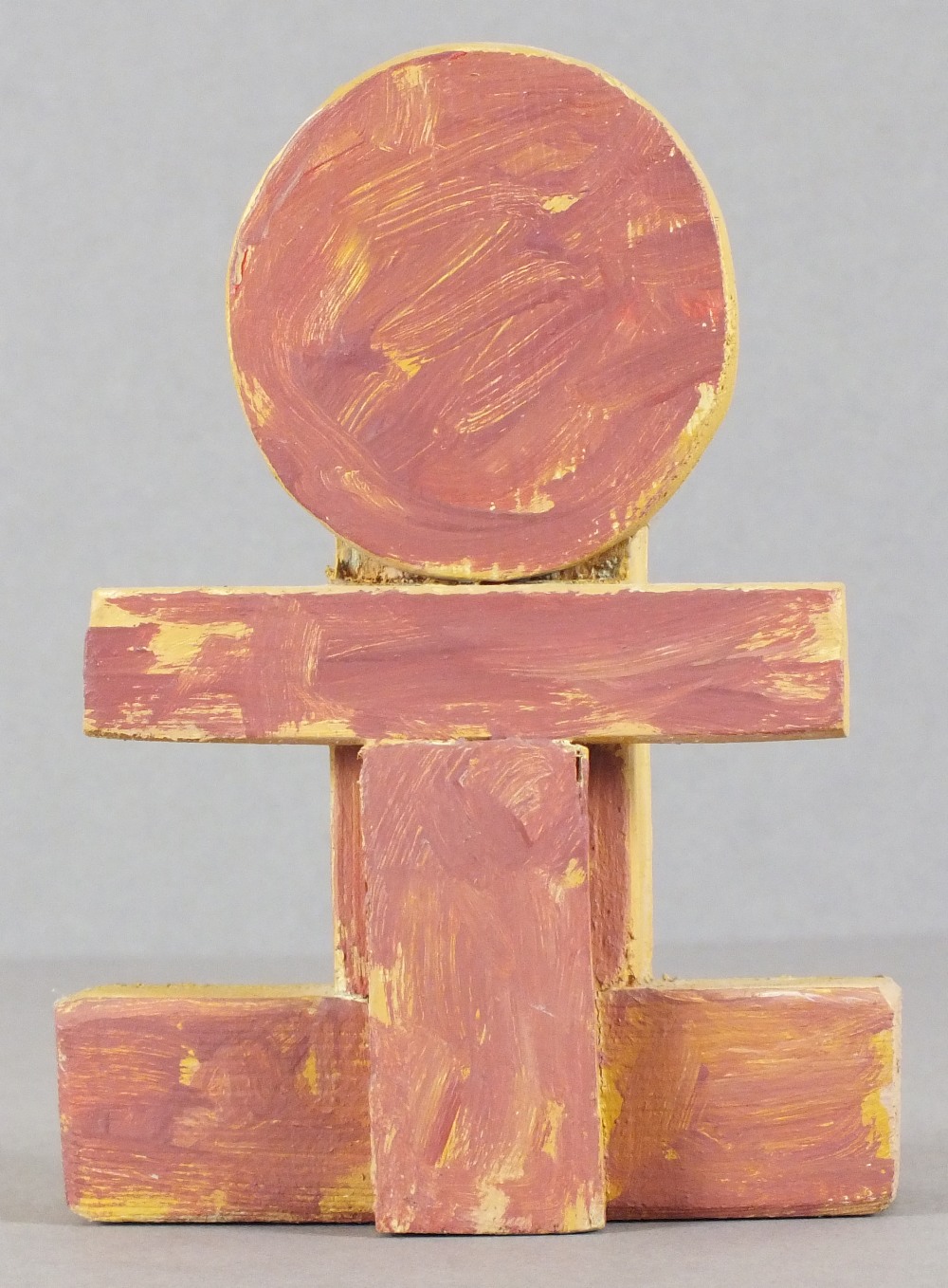 *Michael FINN (1921-2002) A wooden & painted cross 6” high (15.2cm) Provenance: Inscribed in