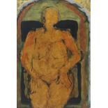 *John EMANUEL (b.1930) Mixed media on board Seated female nude Signed in pencil 17.5” x 12.25”(44.