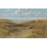 Charles Brooke BRANWAITE (1851-1929) Watercolour The Village of Mortehoe N. Devon approached by a