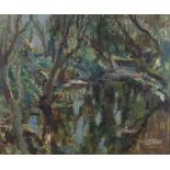 *Stanley Horace GARDINER (1887-1952) Oil on board The woodland stream Lamorna Valley Signed &