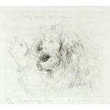 *Robert O. LENKIEWICZ (1941-2002) Limited edition black & white dry point etching ‘Swallowing