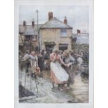 Walter LANGLEY(1852-1922) Signed coloured print ‘Among the Missing’ Signed in pencil by the artist