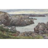 *John Edgar PLATT (1886-1967) Watercolour A Devonshire Cove Signed with monogramme & dated August