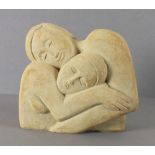 Theresa GILDER (b.1935) Original stoneware sculpture ‘Tenderness’ Signed 9” high (23cm)