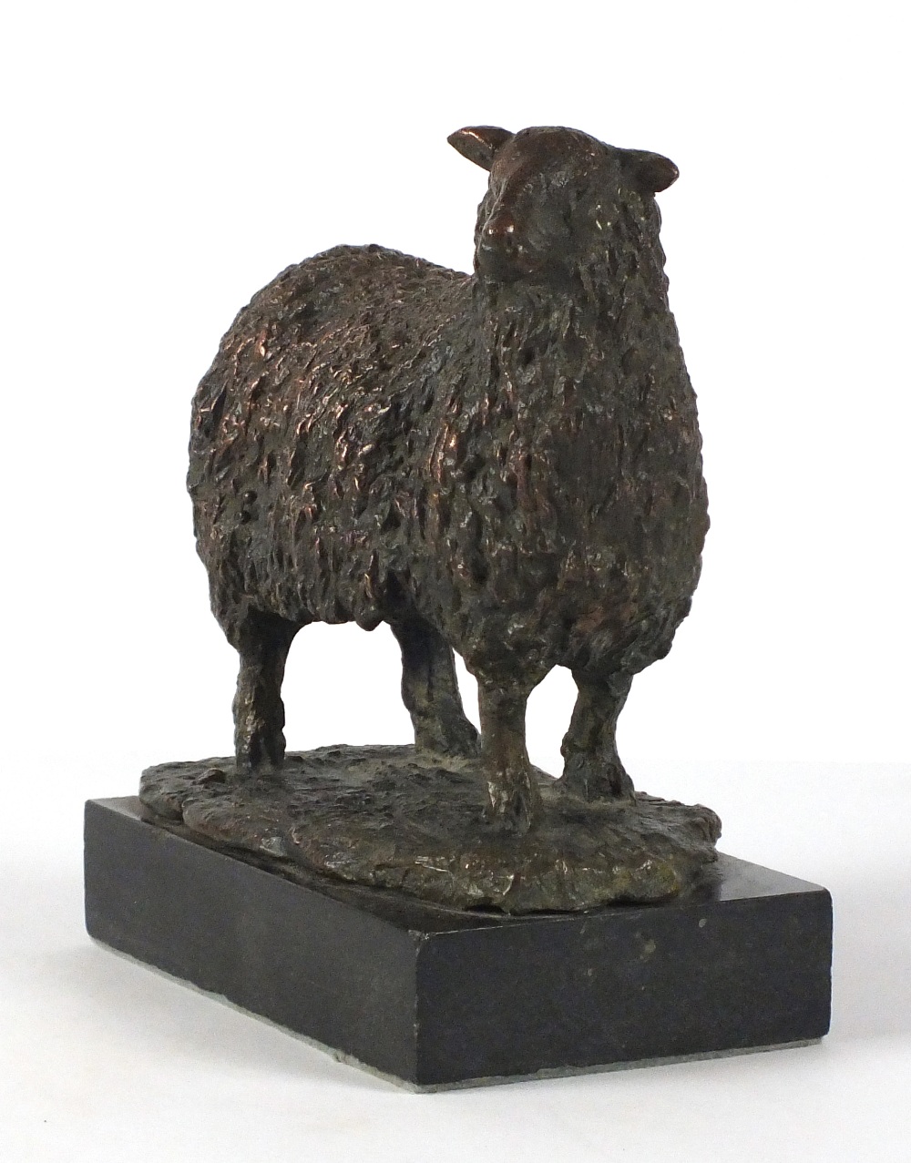 Roger DEAN (b.1937) A bronze sculpture of a Sheep Signed with monogramme & dated (19)96 7” high x 6”