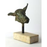 Roger DEAN (b.1937) A bronze sculpture of a sheep’s head 10.75” high including base (27.3cm) Note: