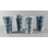 Jeremy LEACH (b.1941) & Janet COX 4 Matilda stoneware beakers of flared form, all decorated with