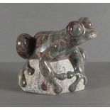 Lawrence MURLEY (b.1962) A sculpture in Salomi marble ‘Tree Frog’ Signed, dated 2012 & numbered