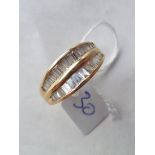 A two row diamond (92 points) ring set in 18ct gold 5.3g