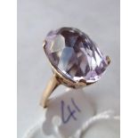 Oval amethyst ring also in 9ct mount