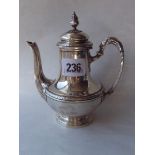 French small baluster shaped coffee pot 5” over handle 220g