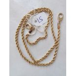 9ct rope twist neck chain 15” long 3.7g