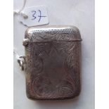 A scroll engraved Vesta case Birmingham 1915