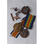 A pair of WW1 medals to A.M.A.W. Summers R.A.F.  The Victory & War Medals + R.A.F. Enamel Wings