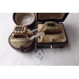 Two early 19thc pearl set memorial rings 9.5g