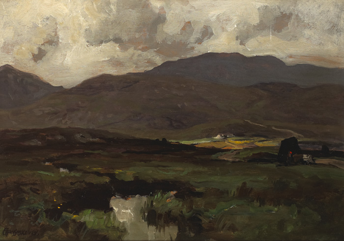 Frank McKelvey RHA RUA (1895-1974) GLENVEAGH HILLS oil on board signed lower left; with partially