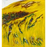 Seán McSweeney HRHA (b.1935) YELLOW HILL, c.1984 encaustic on canvas titled on Taylor Gallery