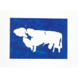 Louis le Brocquy HRHA (1916-2012) THE BULL OF CÚAILNGE (BLUE) lithograph on Swiftbrook paper; (no.