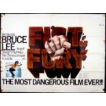 Fist of Fury 1972. Starring Bruce Lee, Nora Miao, James Tien. An unrestored British quad poster that
