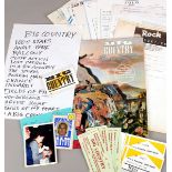 Big Country, 1989 tour A laminated photographic stage pass; a collection of documents relating to