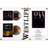 Westlife, 'The Love Album' and 'Live at Wembley' Framed commemorative discs, accredited by