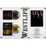 Westlife, 'The Love Album' and 'Live at Wembley' Framed commemorative discs, accredited by