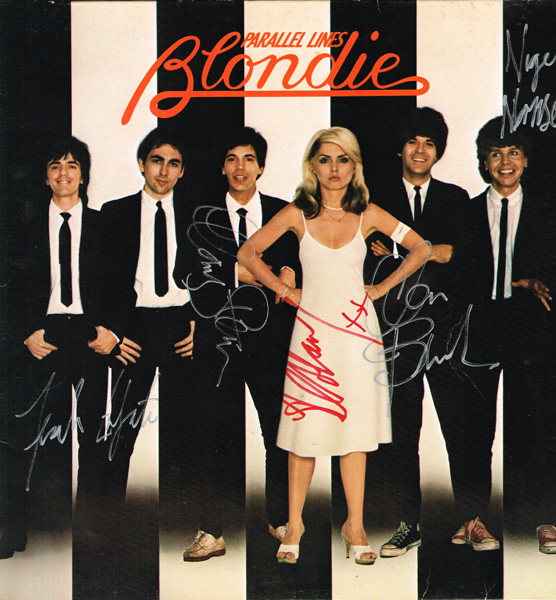 Blondie, Parallel Lines, Signed LP Record, 1978, Chrysalis Records, CDL 1192, signed in red felt tip