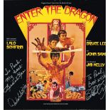 Bruce Lee, Enter the Dragon, soundtrack album, signed 2001, LP record, Warner Brothers records, 9362