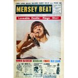 The Beatles, Ringo Starr, Mersey Beat newsagents poster Featuring Loveable Beatle: Ringo Starr",